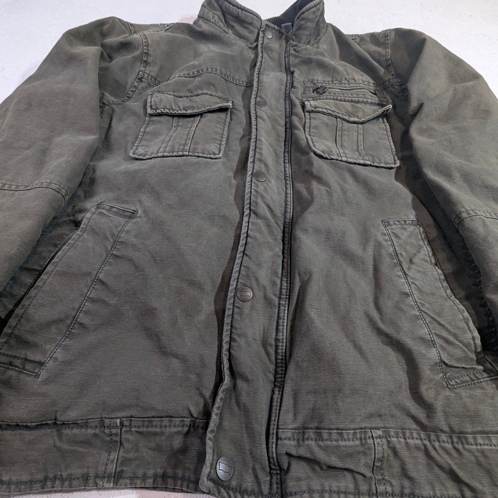 Levi Strauss & Co Utility Jacket Men's L Olive Green READ - Picture 14 of 16